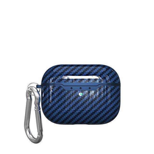 Carbon Fiber Case Ultra Slim Earphone Protective Cover for Apple AirPods Pro 2019 Case with Keychain KP7