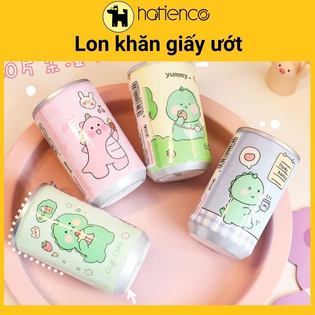 Khăn giấy ướt lon nước dễ thương