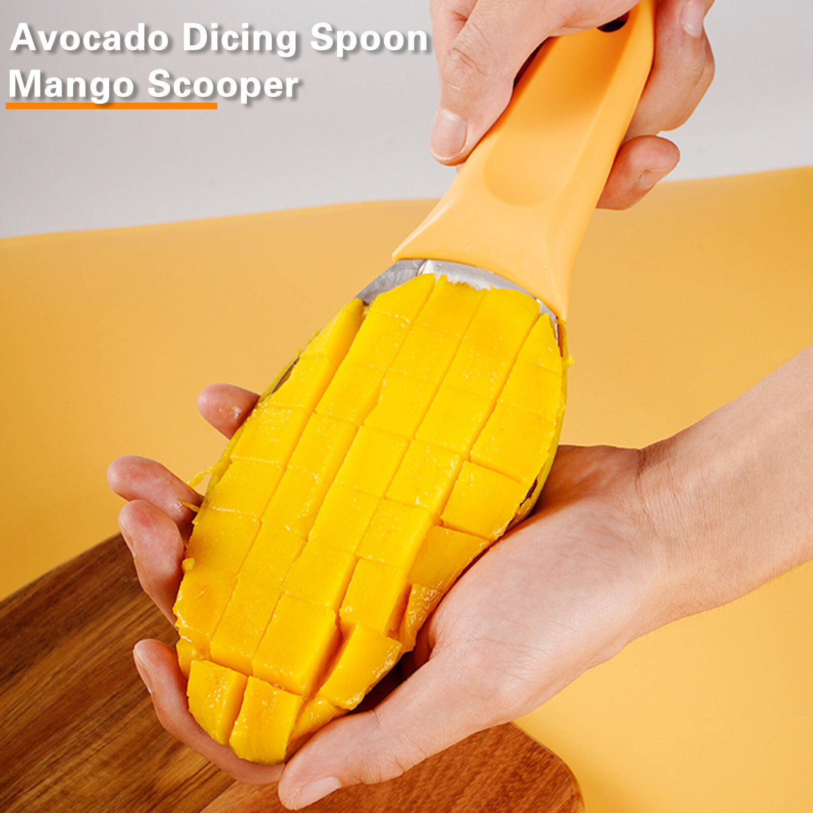 Xoài bột giấy vắt xoài muỗng trái cây Thìa múc sâu dưa hấu công cụ cắt bơ dicing Hạt chia khuôn xoài scooper xoài thịt muỗng