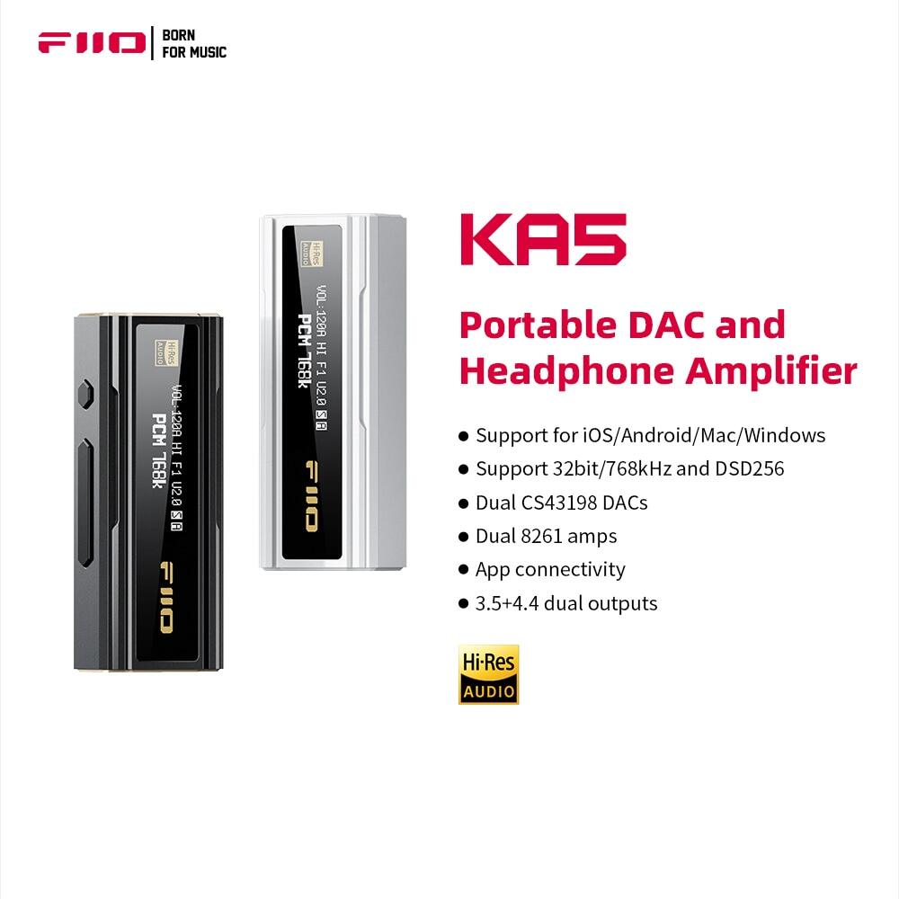 FiiO jadeaudio KA5 Bộ giải mã USB DAC Bộ khuếch đại tai nghe kép cs43198