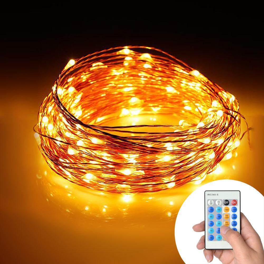 JY Ngoài Trời Dây Đèn Âm Trần 100 Đèn LED Dây Đèn 33ft Dây Đồng Ánh Sáng