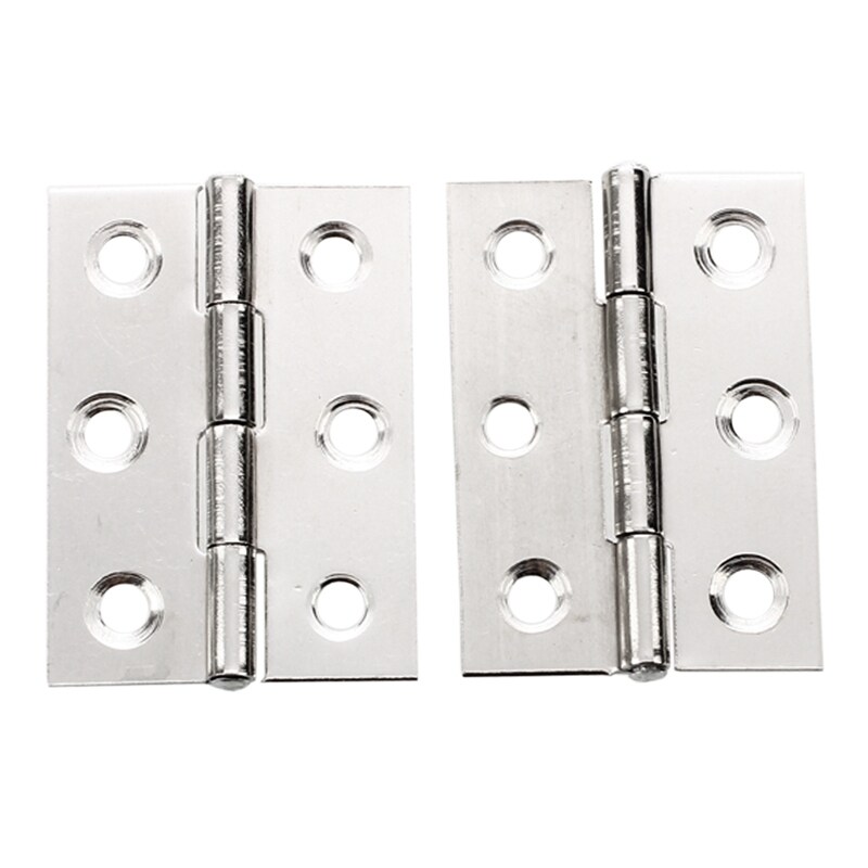 2pcs Stainless Steel 2 Inch 4.4x3.1cm Cabinet Door Hinges Hardware
