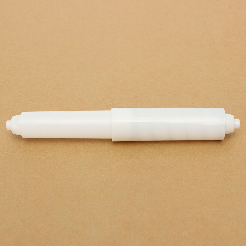 White Plastic Replacement Toilet Roll Holder Roller Spindle Spring