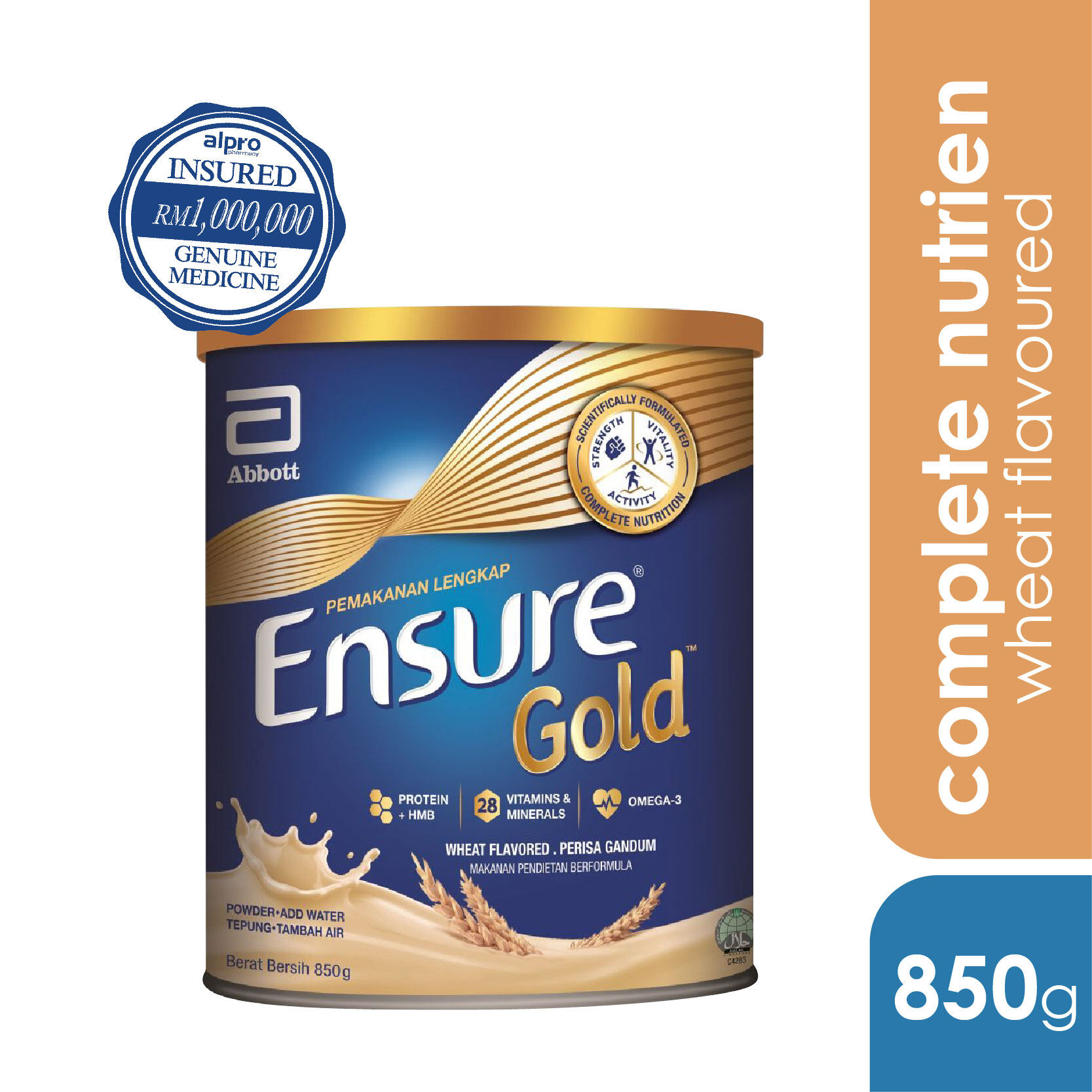 Alpro Pharmacy Abbott Ensure Gold Wheat (850g) / Complete Nutrien
