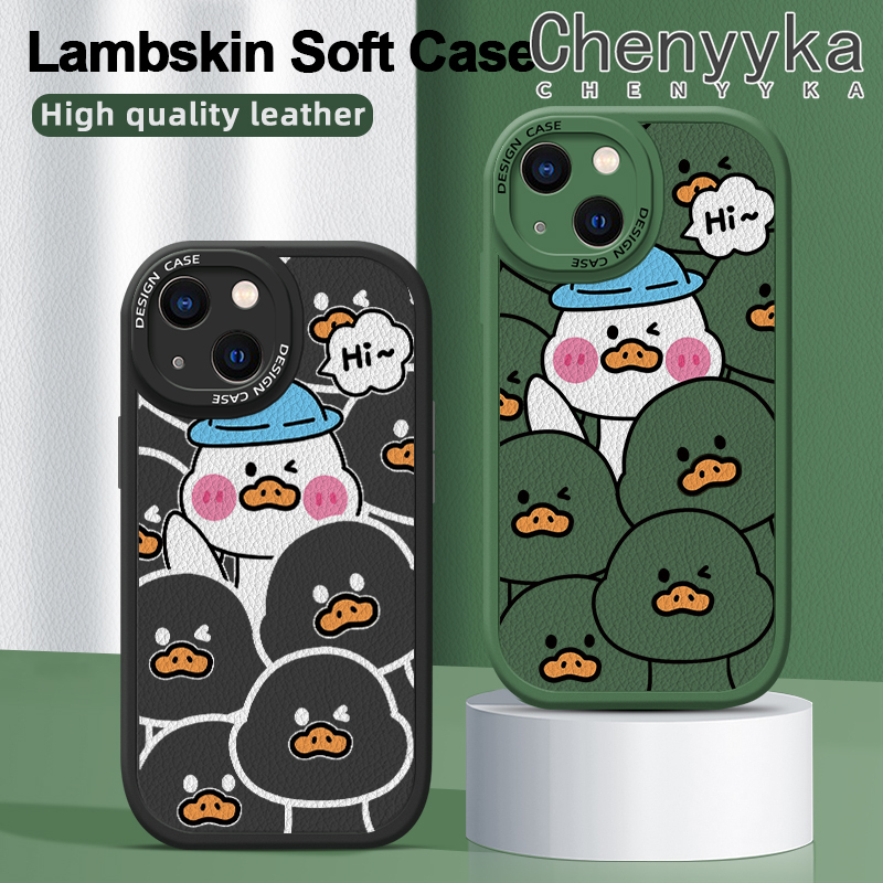 Chenyyka Casing For Xiaomi Redmi Note 9 Note 9s Note 9 Pro Max Xiaomi Poco M2 Pro Case Cartoon Cute Duck Original Shockproof Leather Phone Case Fashion New Design Pattern Soft Silicone Case Full Lens Cover Camera Protection Case