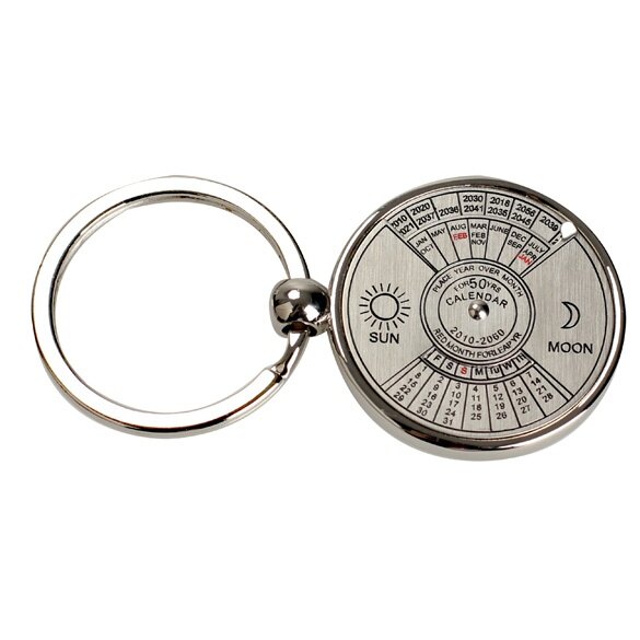 Móc Khóa Lịch Vạn Niên Mini Độc Đáo Kim Loại Keyring , 50 Năm