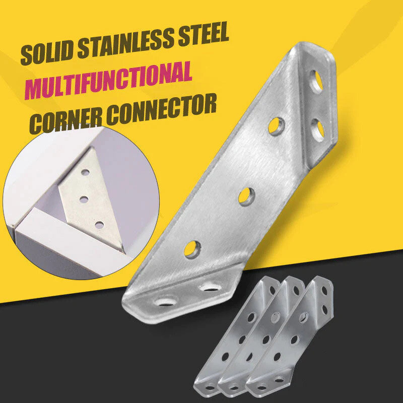 8 cái góc xoay thép không gỉ góc giá đỡ đầu nối Fastener bảo vệ góc Phải góc đứng hỗ trợ đồ ngũ kim đồ nội thất