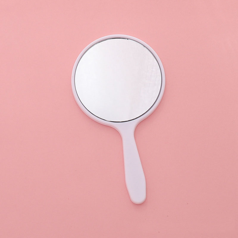 New Handheld Makeup Mirror Round Vanity Mirror with Handle Hand Mirror Cosmetic