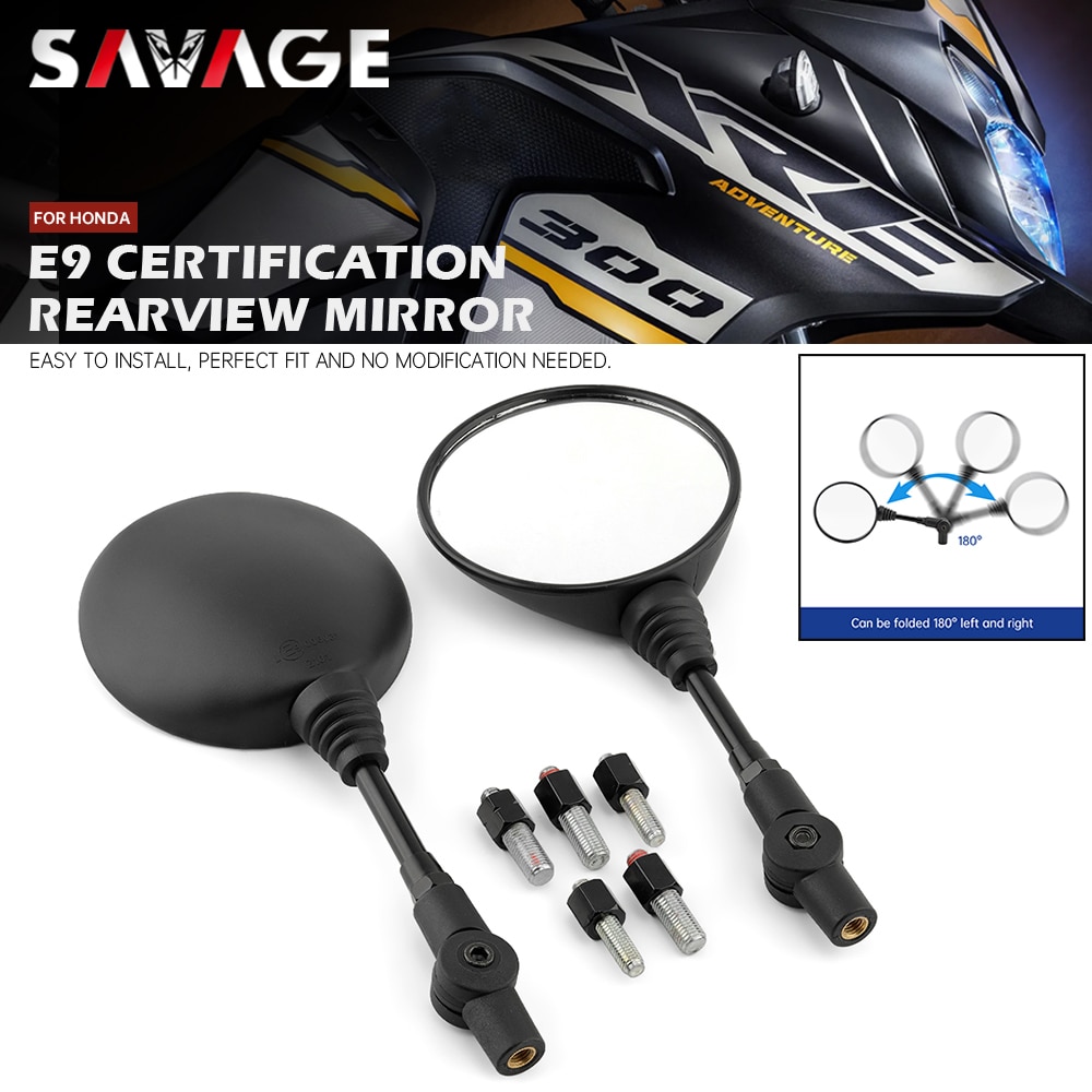 E9 rearview mirrors for honda xre 300 xr 650 600r 400 250 motard crf 250l 300l rally motorcycle adjustable side rear view mirror