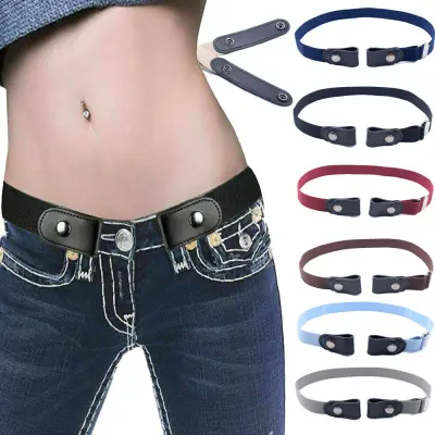 Women´s Buckle-Free Elastic Belts Invisible Belt for Jeans No Bulge Hassle Band