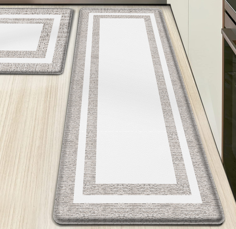 Waterproof and oilproof Kitchen Mat Cushioned Anti Fatigue Kitchen Rug, 1/2 Inch Thick Non Slip Kitchen Carpet, PVC Soft Memory Kitchen Floor Mat, Comfort Standing Mat Cushioned Mat