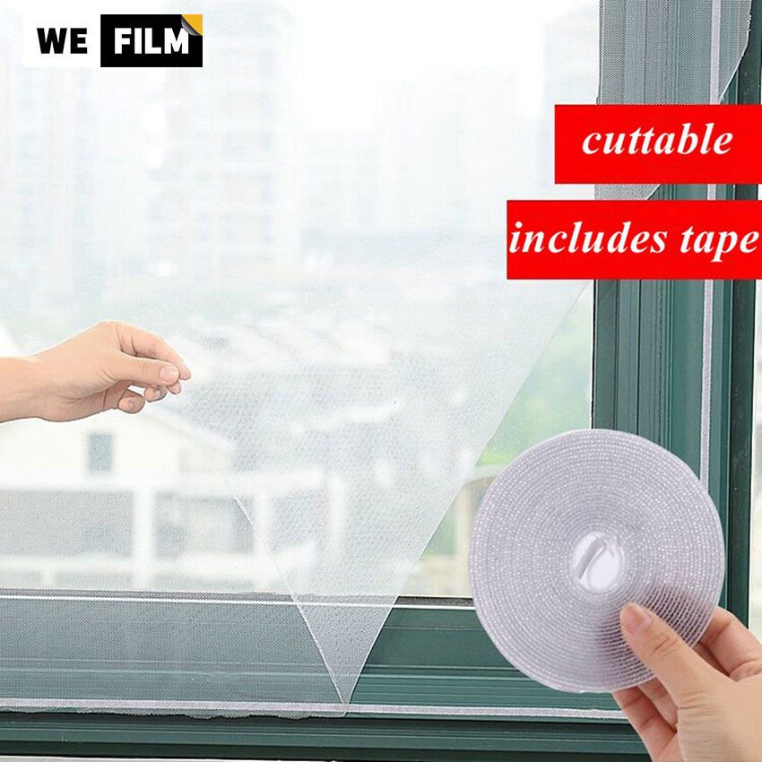 Sky DIY Self-Adhesive Window Screen Anti Mosquito Net Window Mesh Net with Sticky Tape Fitted to Multiple Windows