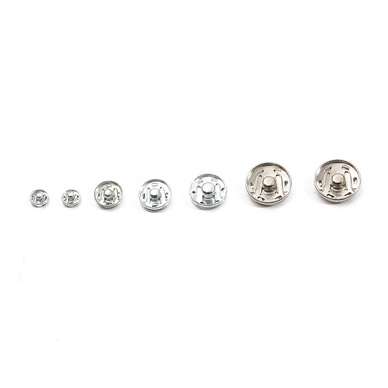 8/10/12/14/16/18/20mm snap buttons black silver metal fasteners press button iron stud plating round button garment sewing