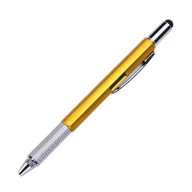 Multi-function Handheld Pen Mini Screwdriver Measure Tool Tech Ruler Screwdriver Touch Screen Stylus Spirit Level