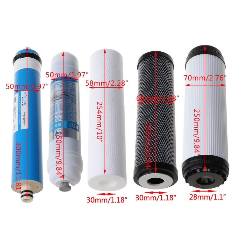 ✪【Haoo-Store】【New Arrival】 10" Five-stage Reverse Osmosis Filter Set Water Purifier Element Cartridge