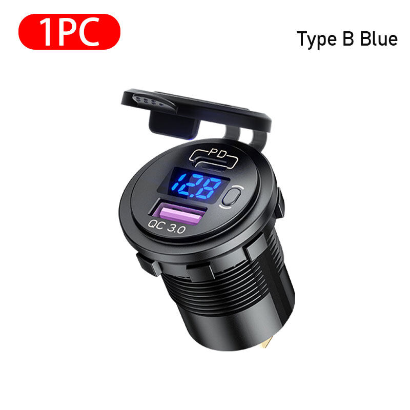 12v-24v usb car phone charger qc3.0 5v 3a usb auto socket fast charge pd port waterproof 12v charger accessori