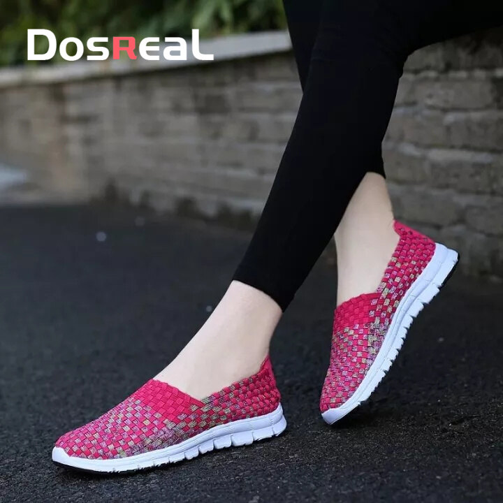 DOSREAL Flat Women Shoes Slip On Nurse Shoes Big Size 35-41 Korean Trendy Summer Spring Women Walking Shoes Casual Shoes For Women