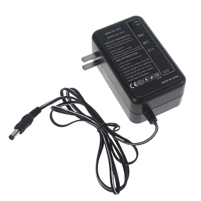 Rechargeable 4000mah 5v 9v 12v 1a ups backup power supply adapter 5.5x2.1mm output for wireless router ip camera