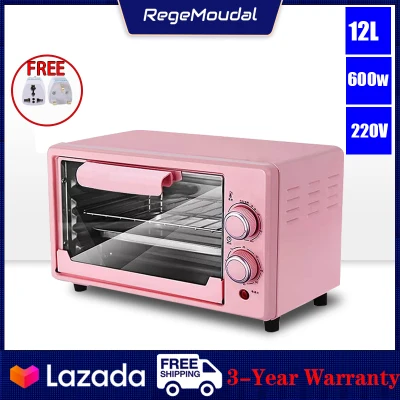 [Pre-order] REGEMOUDAL Household Desktop Mini Electric Oven 12L/10L Electric Oven (Pink) Mechanical Operation Precise Temperature Control Professional Baking And Baking Multifunctional Automatic Oven With Bakeware Double Oven(ETA: 2021-10-24)