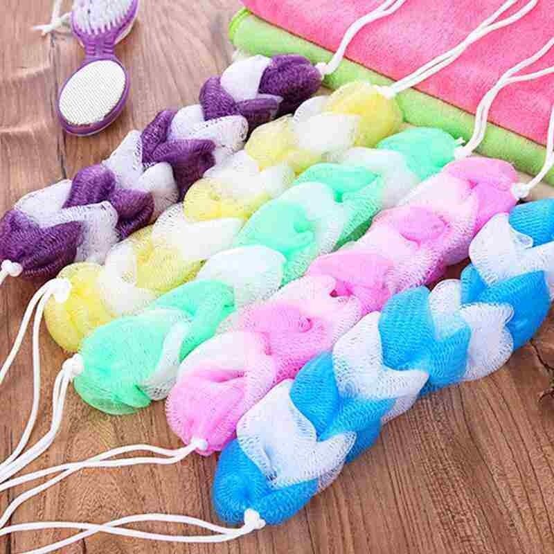 1/3pcs Long Handle Bath Ball Flower Back Scrubber Body Brush Wash Sponge Exfoliating Shower Rich Foam Bath Sponge
