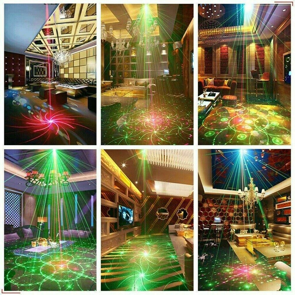 PASTSKY 90 Pattern Stage Laser Light Projector Lights Strobe Lights Party DJ Disco Lights Sound Activated RGB LED With Remote Control For Christmas Decoration Birthday Wedding KTV Bar