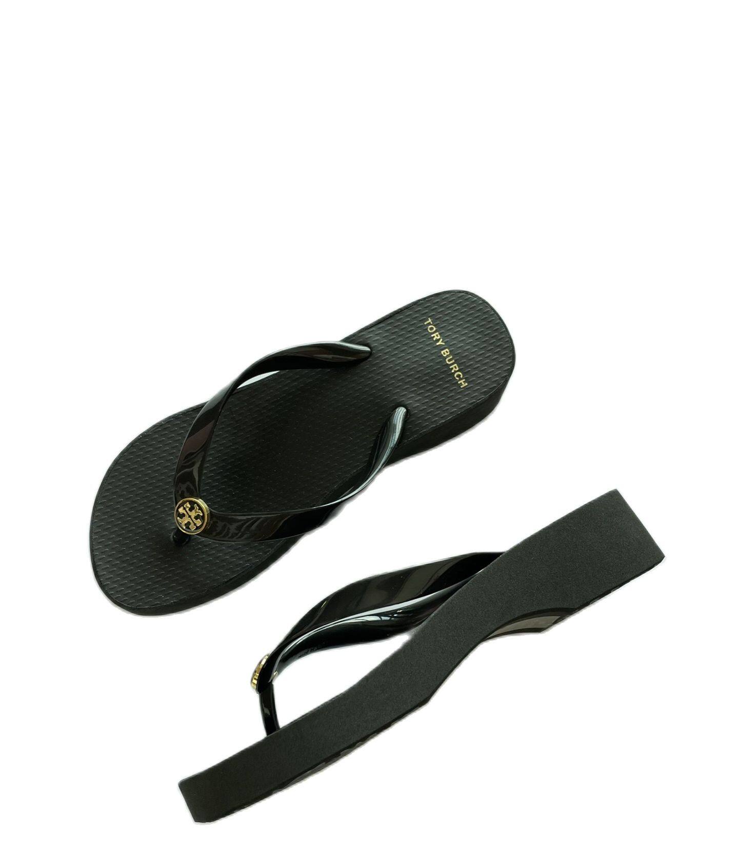 [Tory burch HongKong] Tory Burch Classic Summer  Women's Wedge Flip Flops Shallow Beach Vacation Essential