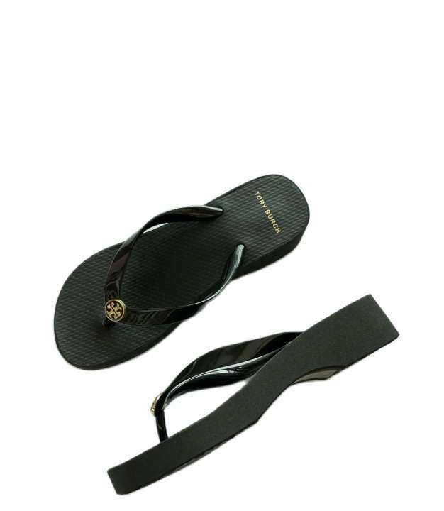 [Tory burch HongKong] Tory Burch Classic Summer  Women's Wedge Flip Flops Shallow Beach Vacation Essential