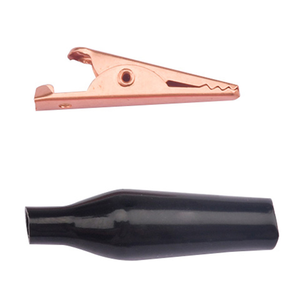 Aideepen 10A Alligator Medium Pure Copper Alligator Clamp with Protective Plastic Boot Red and Black Copper Test Clamp Wire Clip