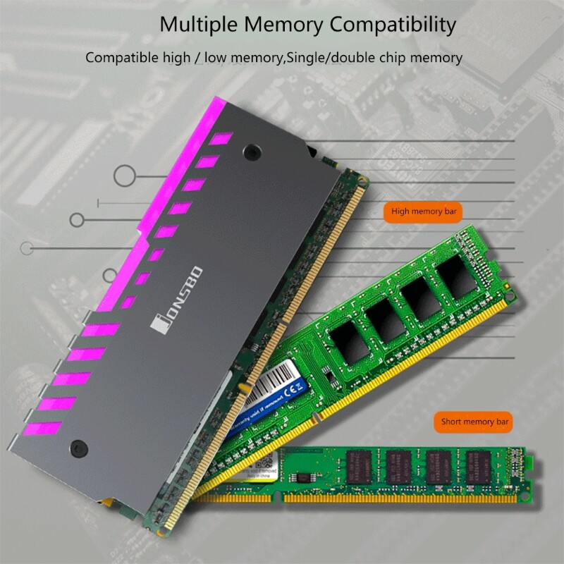 2pcs Memory Heatsink Motherboard AURA Cooling Vest RGB 256 Color Light Radiator