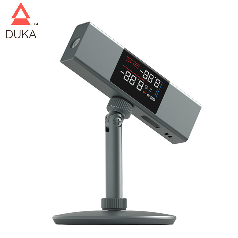 AtuMan DUKA LI1 Digital Angle Finder Protractor Rechargeable Level and Bevel Gauge Inclinometer 360° Cast/Dual LED Screen/Bilateral Line