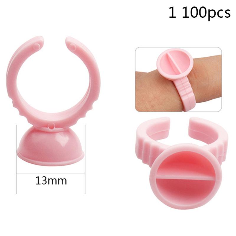 Ring Container For Lashes YKS 100Pcs Disposable Eyelash Extension Glue Rings Glue Holder Glue ...