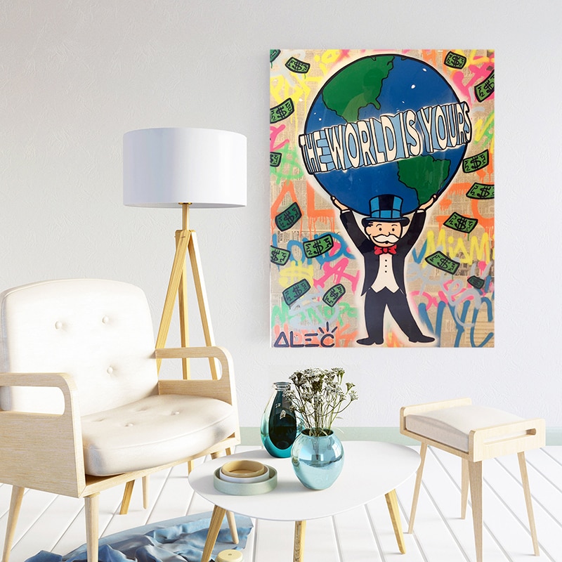 Wall Art Pictures Alec Monopoly Canvas Posters Graffiti Home Decor ...