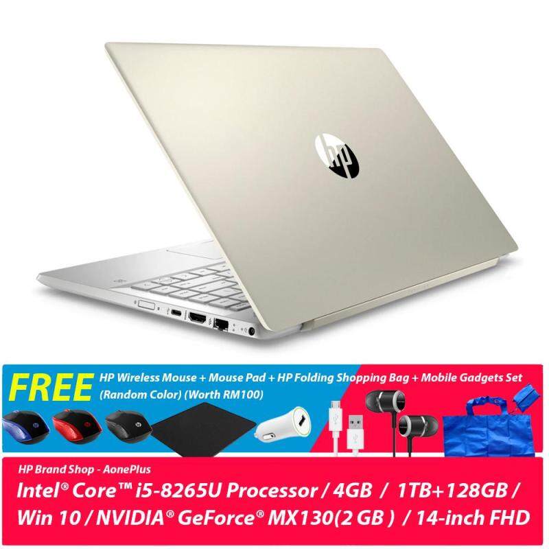 HP Pavilion 14-ce1061TX/ 14-ce1062TX Notebook /i5-8265U /4GB/1TB+128GB/MX130-2GB/14Inch FHD/Win 10+Free HP Wireless Mouse + Mouse Pad + HP Folding Shopping Bag + Mobile Gadgets Set (Random Color) (Worth RM100) Malaysia