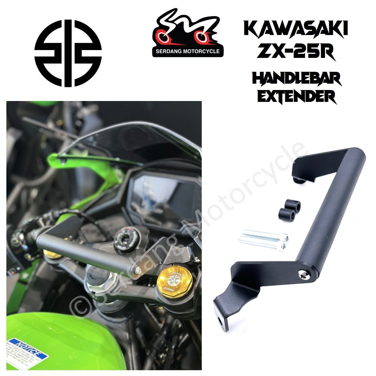 Kawasaki Ninja ZX-25R ZX25R Handlebar Extender Extension Bracket