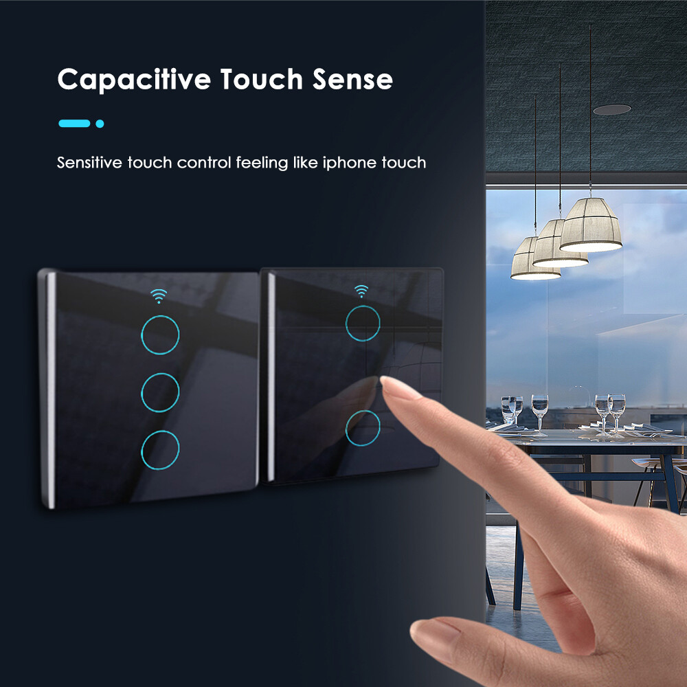 EL style TUYA WiFi Smart Touch Switch 1/2/3 /4Way Home Wall Button for Alexa Google Home Assistant Smart Home Smart Life 0906