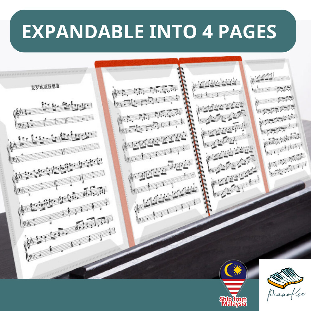 40 Sheets Fourfold Spread Easy Music Sheet Folder A4 Piano Music