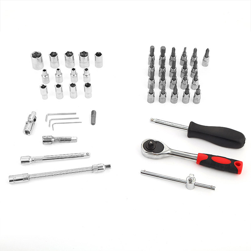 Auto Repair Tool Set, Ratchet Wrench, Glove Barrel Tool, 46-Piece Set, Batch Combination Tool, Hardware Tool