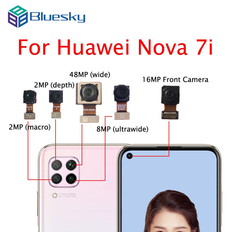 Bluesky for huawei nova 7i jny-lx2 jny-l21a jny-l21b jny-l22a back main rear big camera small front camera flex cable ribbon