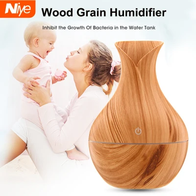 【Ready Stock in Malaysia】Niye Electronics Wooden Humidifier USB Aroma Diffuser Wood Grain Aromatherapy Humidifier Ultrasonic Humidifier Essential Oil Diffuser 7 LED Night Light for Home Office Water Capacity 130ML 加湿器