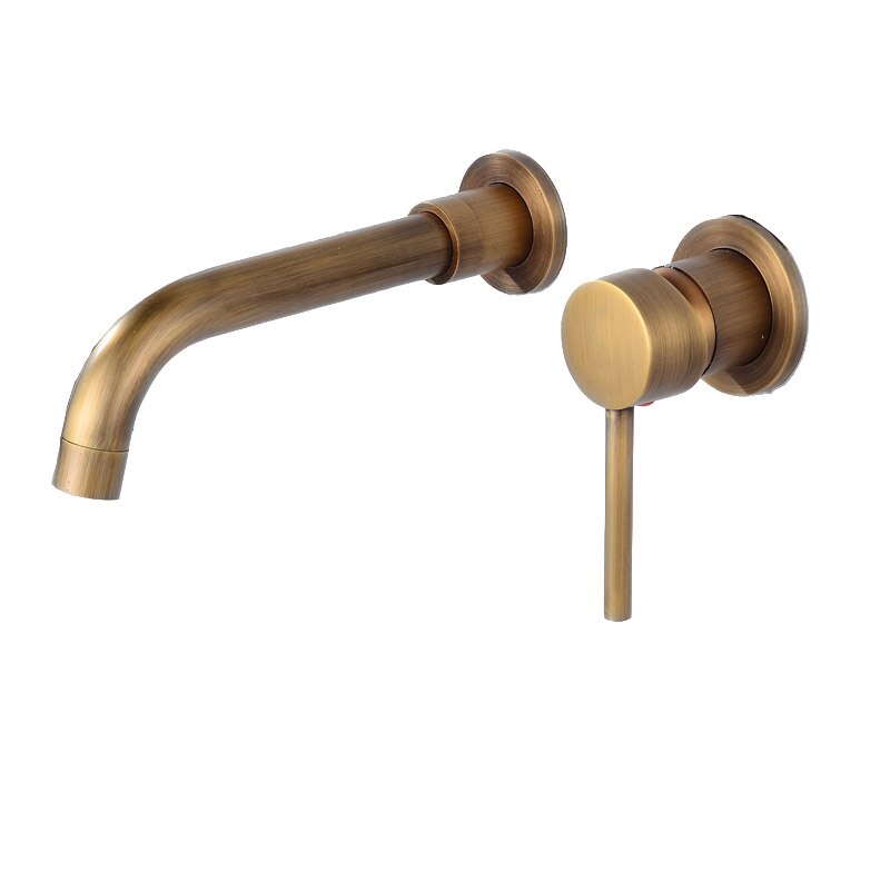 Brass Matte Black Bathroom Sink Faucet Tap Hot Cold Wash Basin Water Swivel Spout Wall Mounted Bath Mixer Brushed Rose Gold