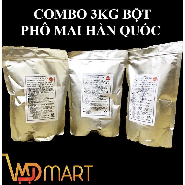 Combo 3kg Bột Phô Mai Lắc Tonado Hàn Quốc