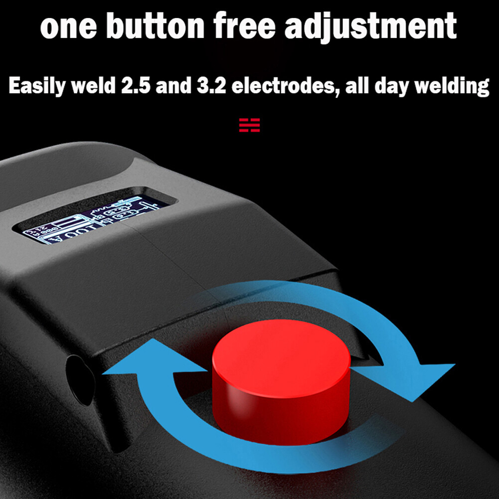 Smart Sensor 220 V 3000W Handheld Portable Electric Welding Machine Home Automatic Digital Intelligent Welding Machine Current Thrust Adjustment Knob Suitable for 2.5/3.2mm Electrode 2~14mm Welding Thickness