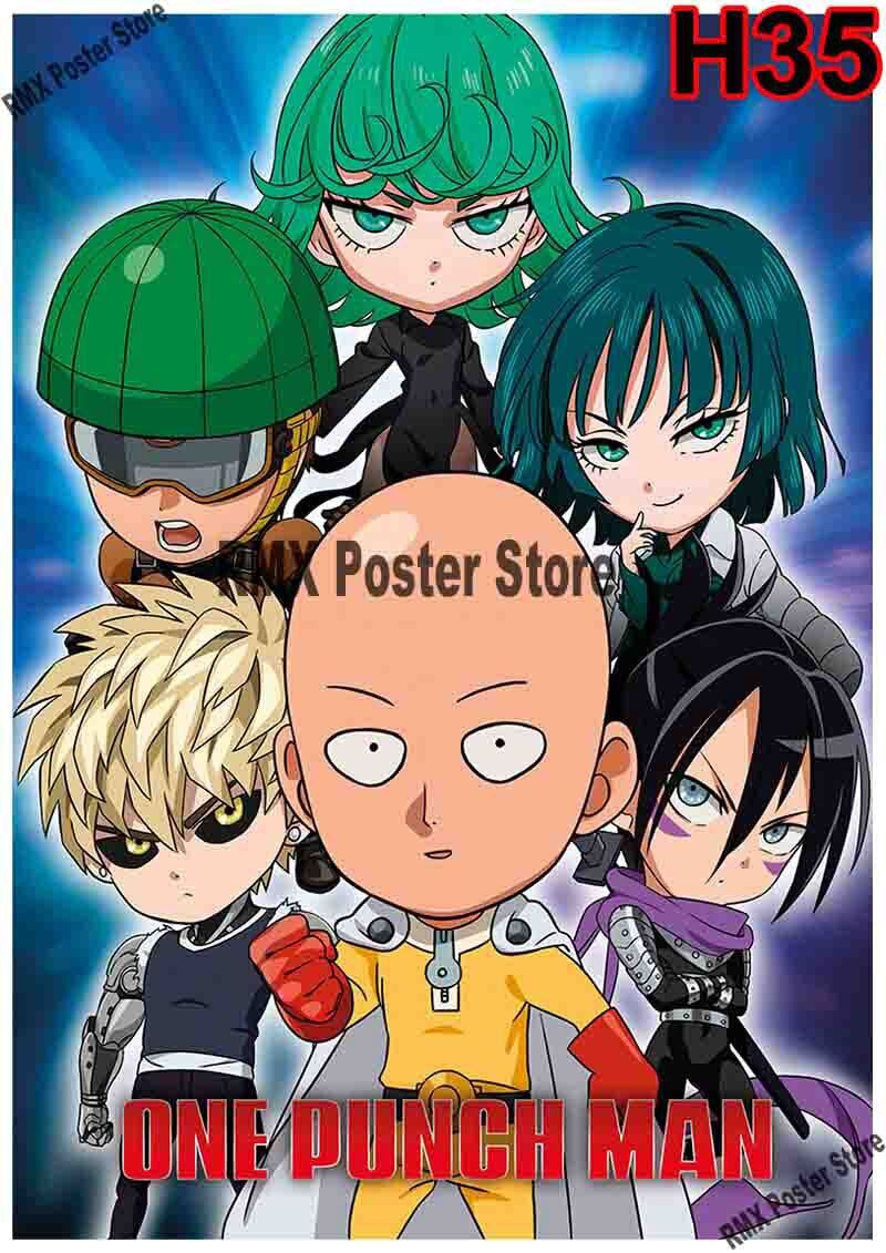 Classic Anime One Punch Man Posters White Coated Paper Poster Modern Home Decor Living Room