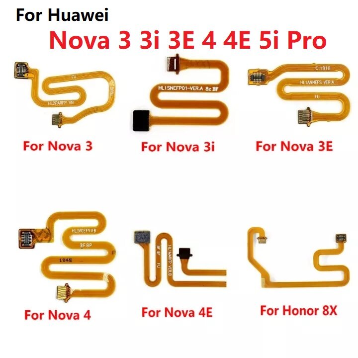 For huawei nova 3 3i 3e 4 4e 5i pro home button fingerprint touch id sensor connector flex cable