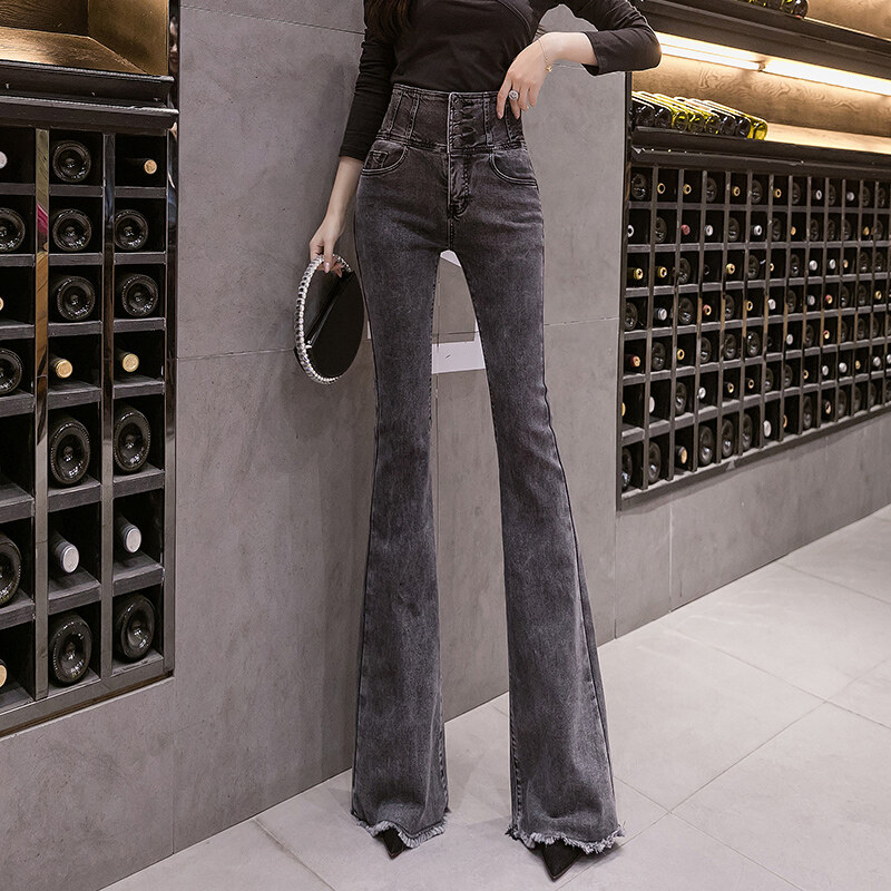 Brushed Denim Women Flared Jeans