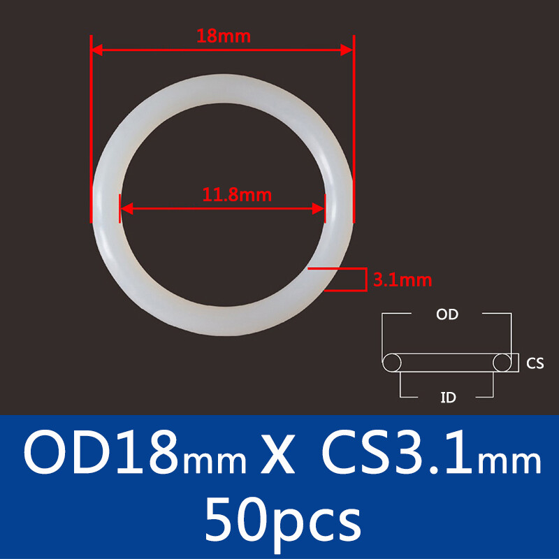 50pcs Diameter 10mm-35mm Thickness 3.1mm  Round Soft Oring Durable VMQ Silicone Rubber Seal Gasket