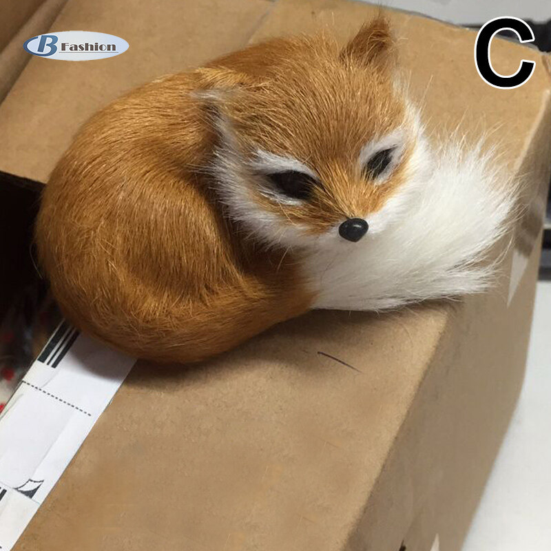 B-F 1 Pcs Simulation Animal Foxes Plush Toy Doll Photography for Children Kids Birthday Gift