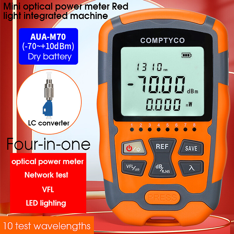 COMPTYCO AUA-M70 Mini 4 in 1 Multifunction Optical Power Meter Visual Fault Locator Network Cable Test optical fiber tester