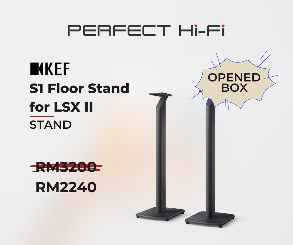 KEF S1 FLOOR STAND FOR LSX II SPEAKER (OPENED BOX) BLACK Open Box