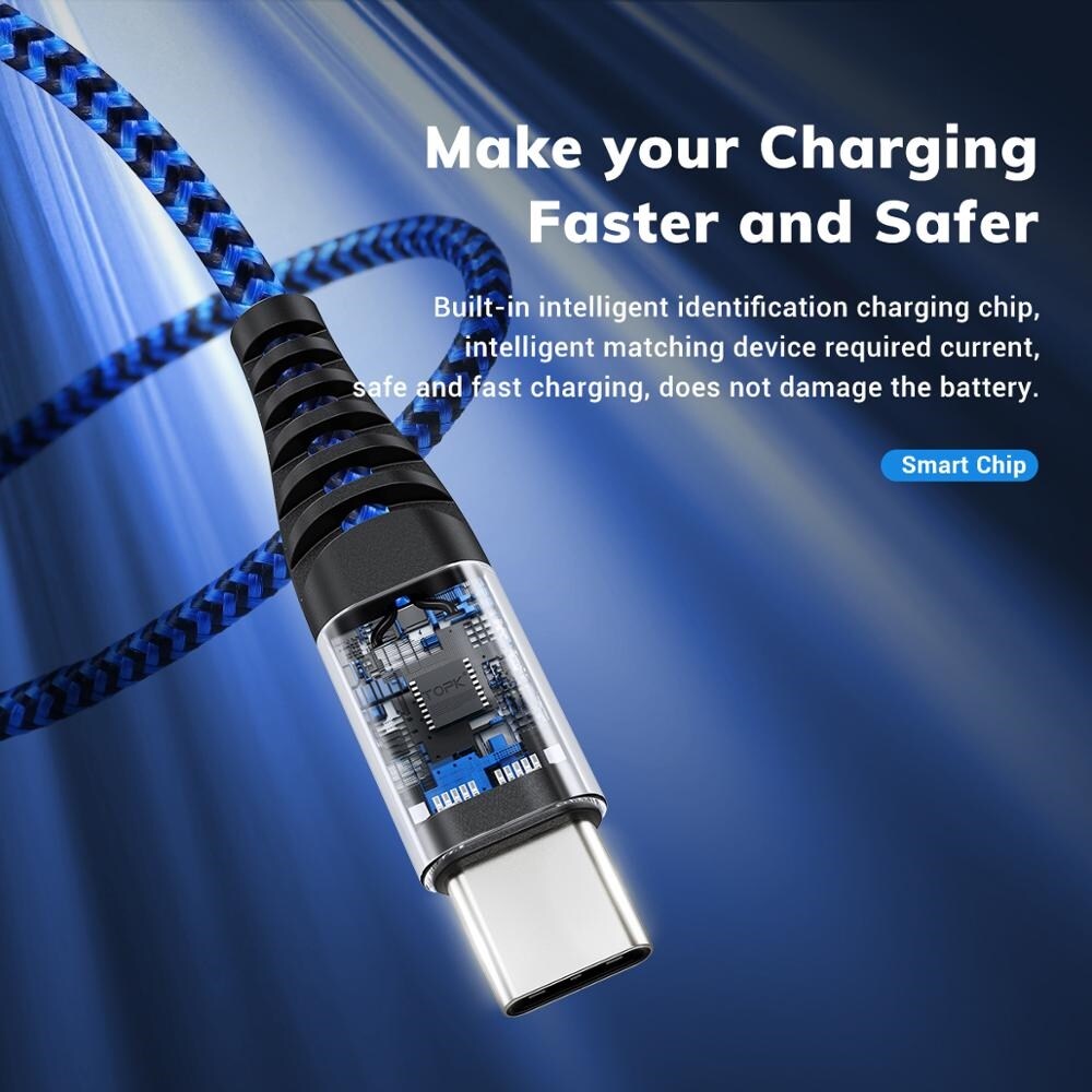 [ELEGANT] TOPK AN24 Micro USB Cable amp; Type C Cable 3A Fast Charging for Samsung Mobile Phone Data Cable Type-C for Xiaomi Redmi Note 8